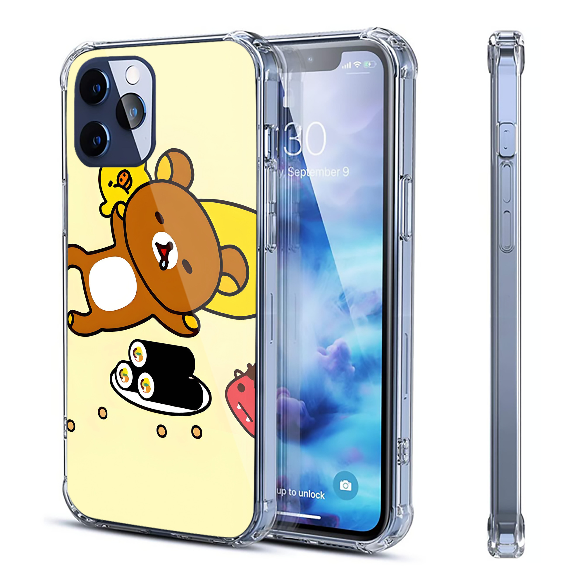 （画像用） リラックマ リラックマ キイロイトリ Rilakkuma Korilakkuma Kiiroitori 【iPhone 12シリーズ対応】透明スマホケース（クリアソフトケース）